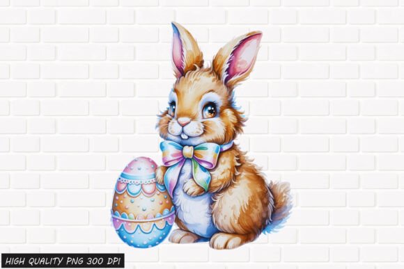 Download Cute Easter Bunny with Egg Clipart 5 PNG - Cute easter bunny Collection