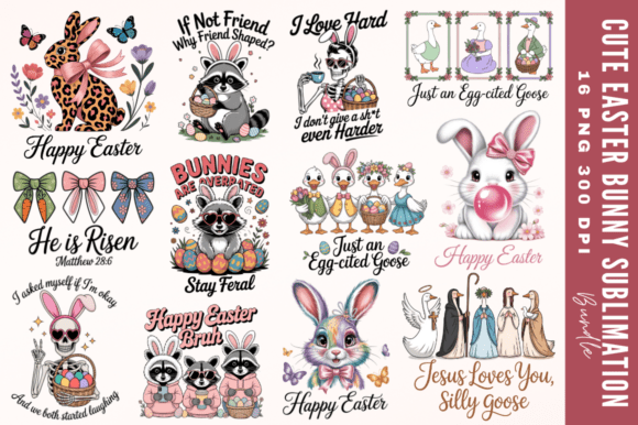 Download Cute Easter Bunny Sublimation Designs Bu - Cute easter bunny Collection