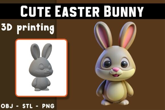 Download Cute Easter Bunny 3D Model - Cute easter bunny Collection