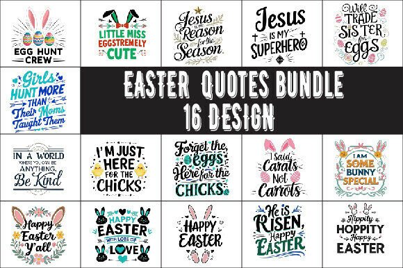 Download Easter Quotes Bundle 16 Design - Premium Resources