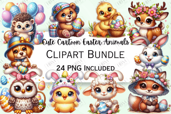 Download Cute Cartoon Easter Animals Clipart - Animal Collection