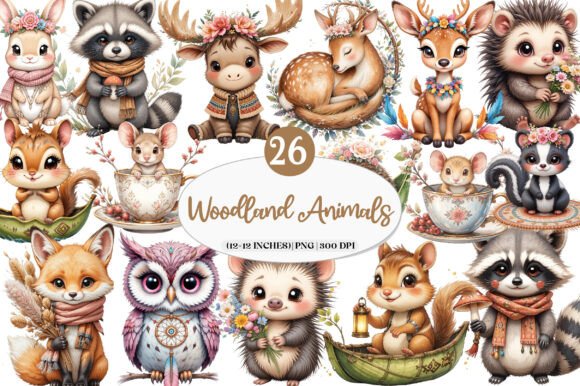 Download Boho Woodland Animals, Cute Animals Png - Animal Collection