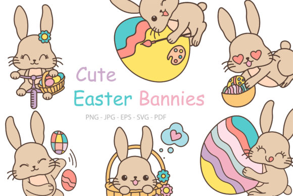 Download Set of Easter Bunnies, Easter Animals - Animal Collection