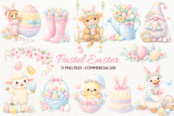 Download Whimsical Pastel Easter Animals PNG - Animal Collection