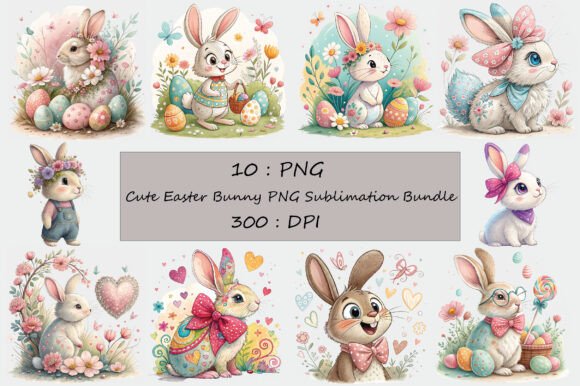 Download Cute Easter Bunny PNG Sublimation Bundle - Cute easter bunny Collection